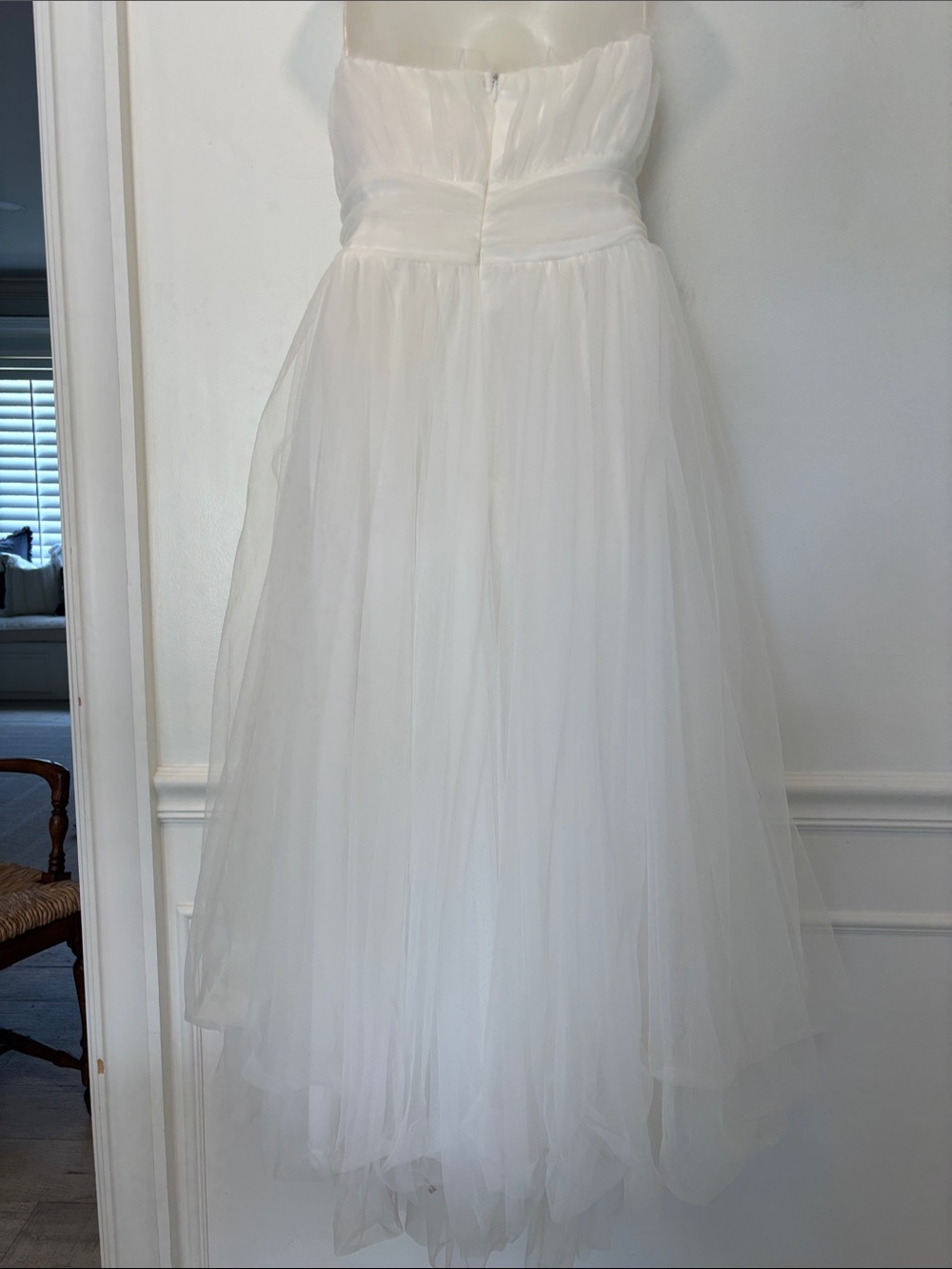 Selfie Leslie Strapless Chic White Romantic Tulle Dress in White NWT Size Large - Picture 7 of 7